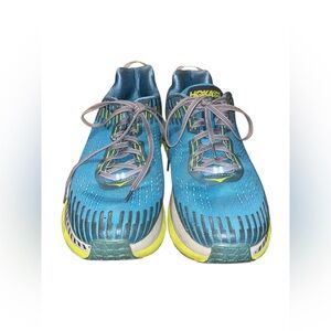 Hoka Vibrant Blue and Lime Sneakers
